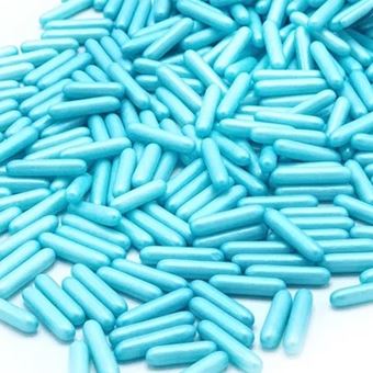 Picture of BLUE PEARLESCENT RODS EDIBLE SPRINKLES X 50G